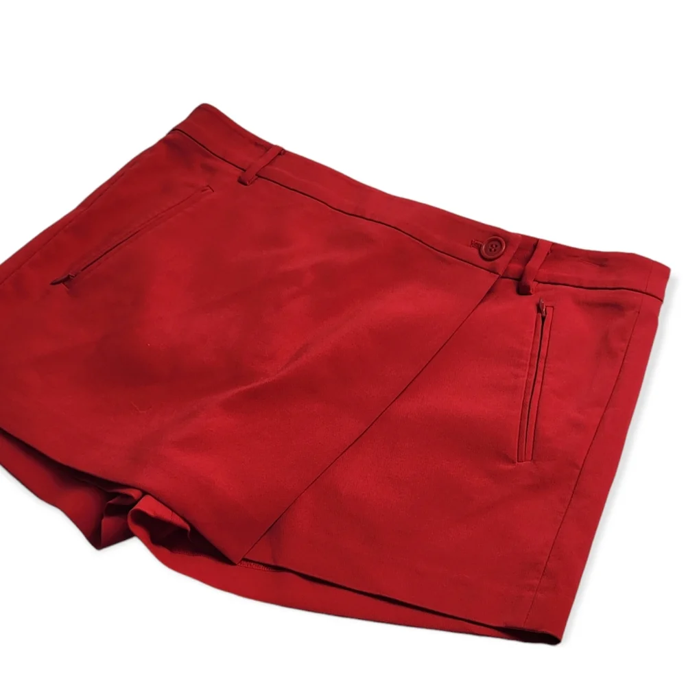 Tibi New York Red Front Flap Shorts